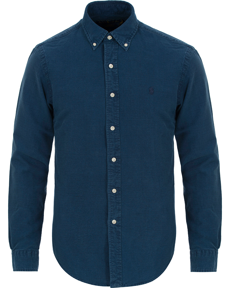 Herre | Skjorter | Polo Ralph Lauren | Slim Fit Garment Dyed Oxford Shirt Indigo