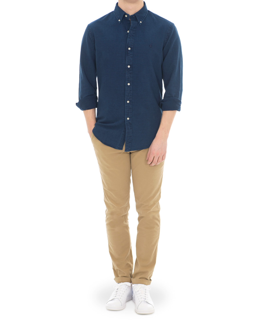 Herre | Skjorter | Polo Ralph Lauren | Slim Fit Garment Dyed Oxford Shirt Indigo