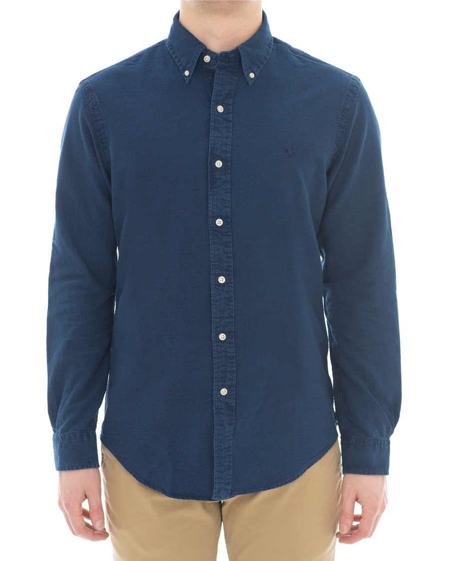 Herre | Skjorter | Polo Ralph Lauren | Slim Fit Garment Dyed Oxford Shirt Indigo