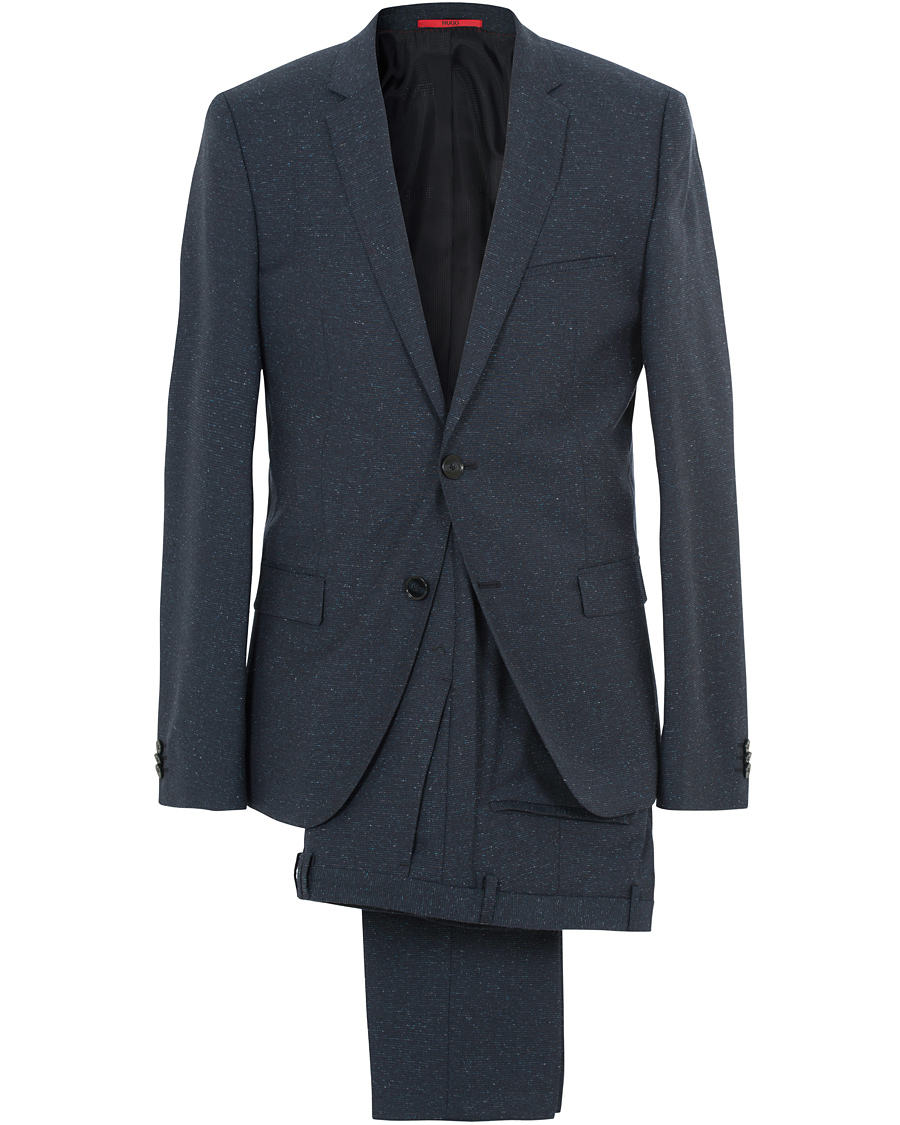 Herre | Jakkesæt | HUGO | Arti Hesten Wool/Silk Donegal Suit Navy