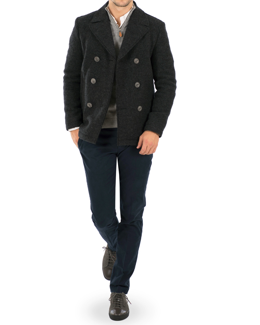 Herre | Jakker | BOSS ORANGE | BOSS Casual Branco Wool Peacoat Dark Grey