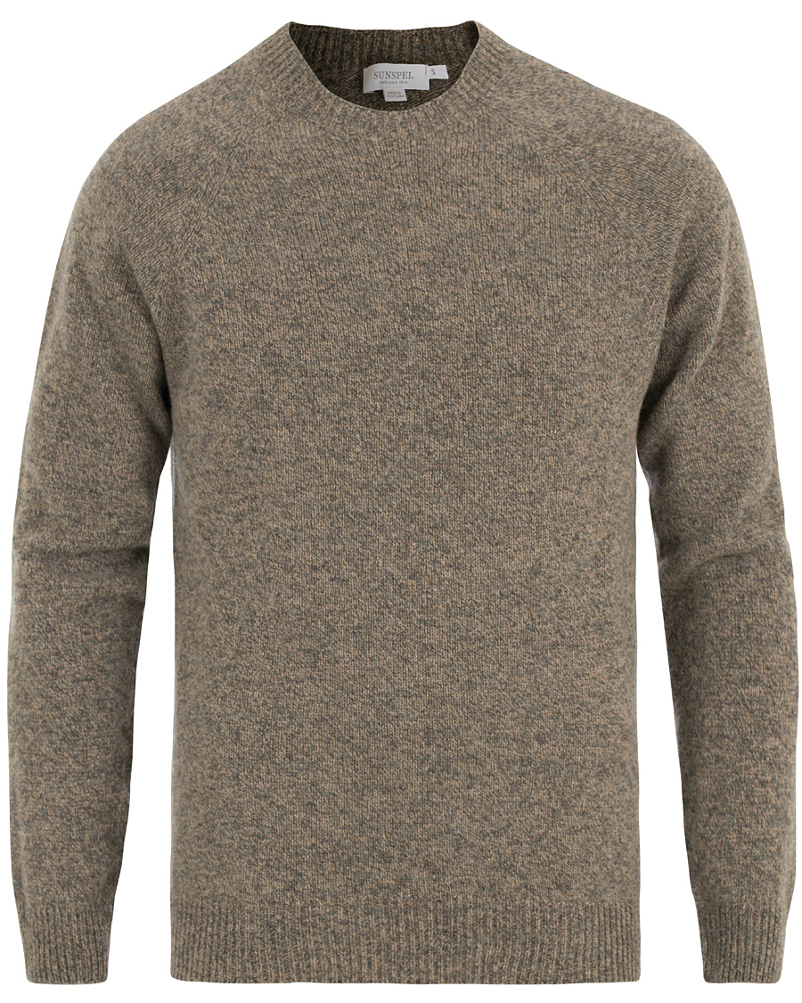 Herre | Trøjer | Sunspel | Lambswool Crew Neck Beige