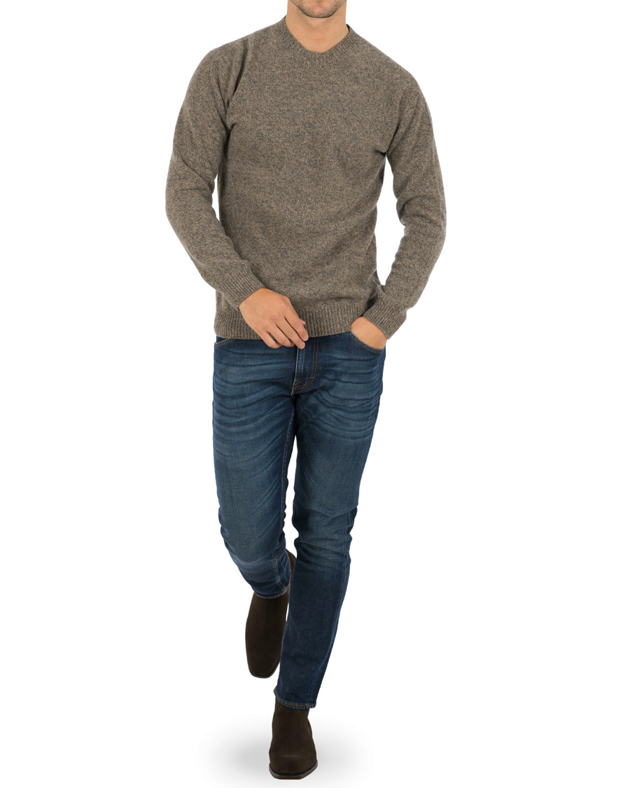 Herre | Trøjer | Sunspel | Lambswool Crew Neck Beige