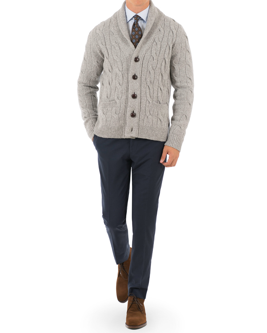 Herre | Trøjer | Morris Heritage | Cable Cardigan Grey