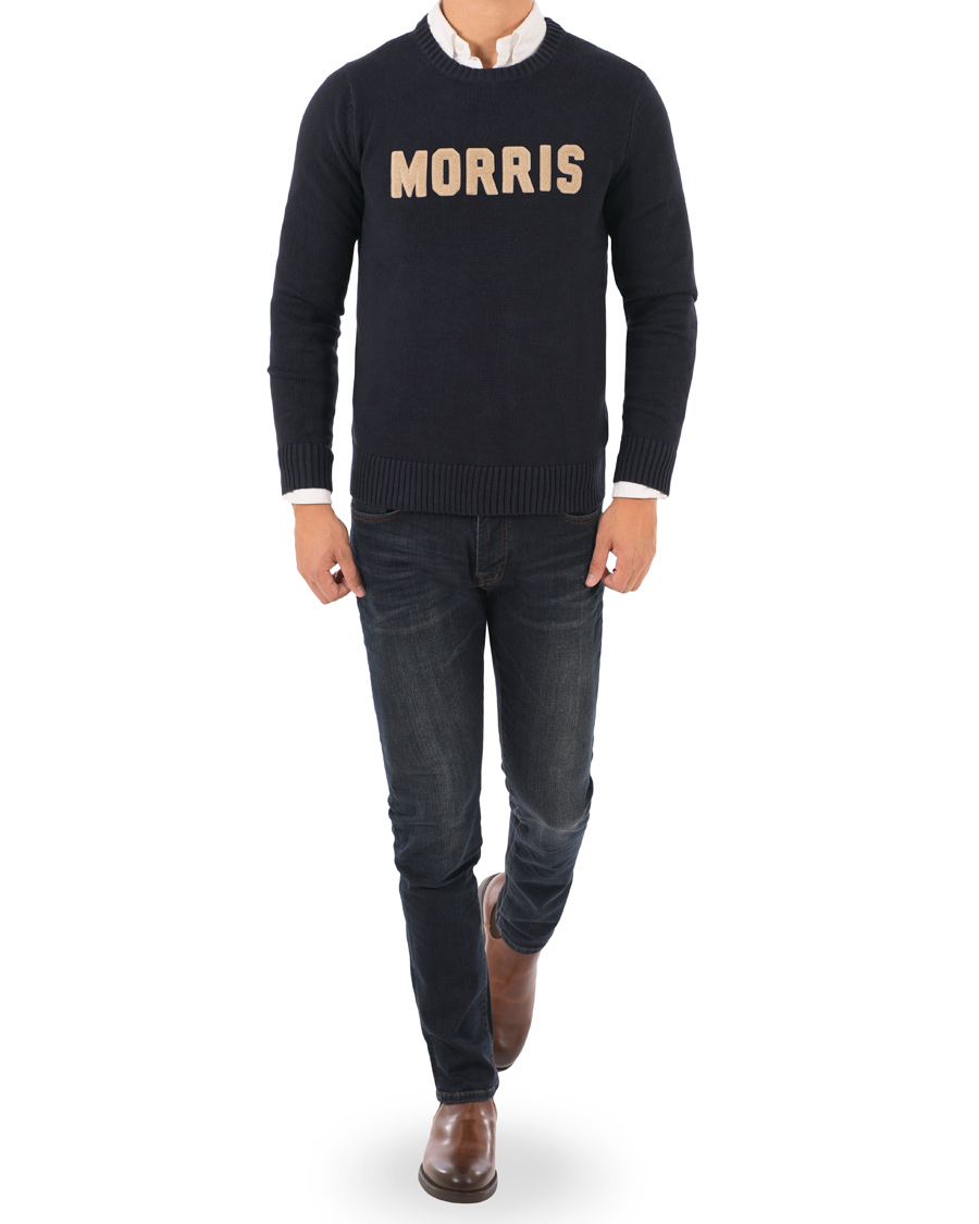 Herre | Trøjer | Morris | Logo Crew Neck Old Blue