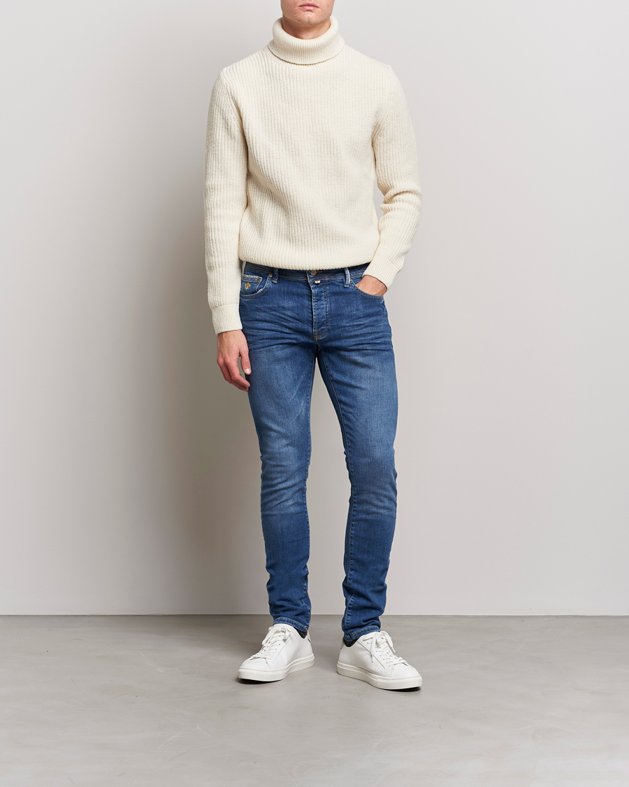 Herre | Tøj | Morris | Triumph Slim Fit Stretch Jeans Mid Blue