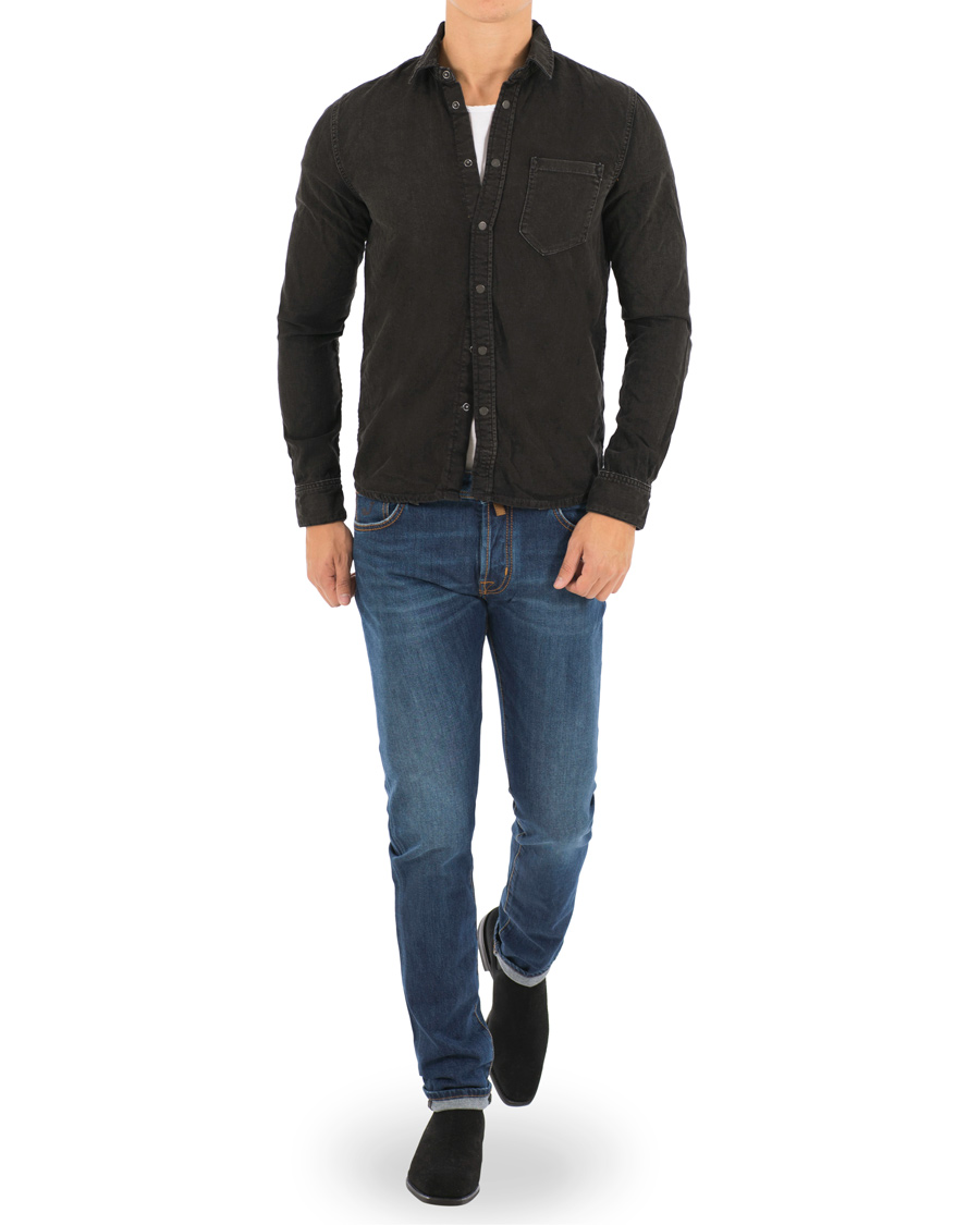 Herre | Skjorter | Nudie Jeans | Henry Blackened Indigo Shirt Black/Bue
