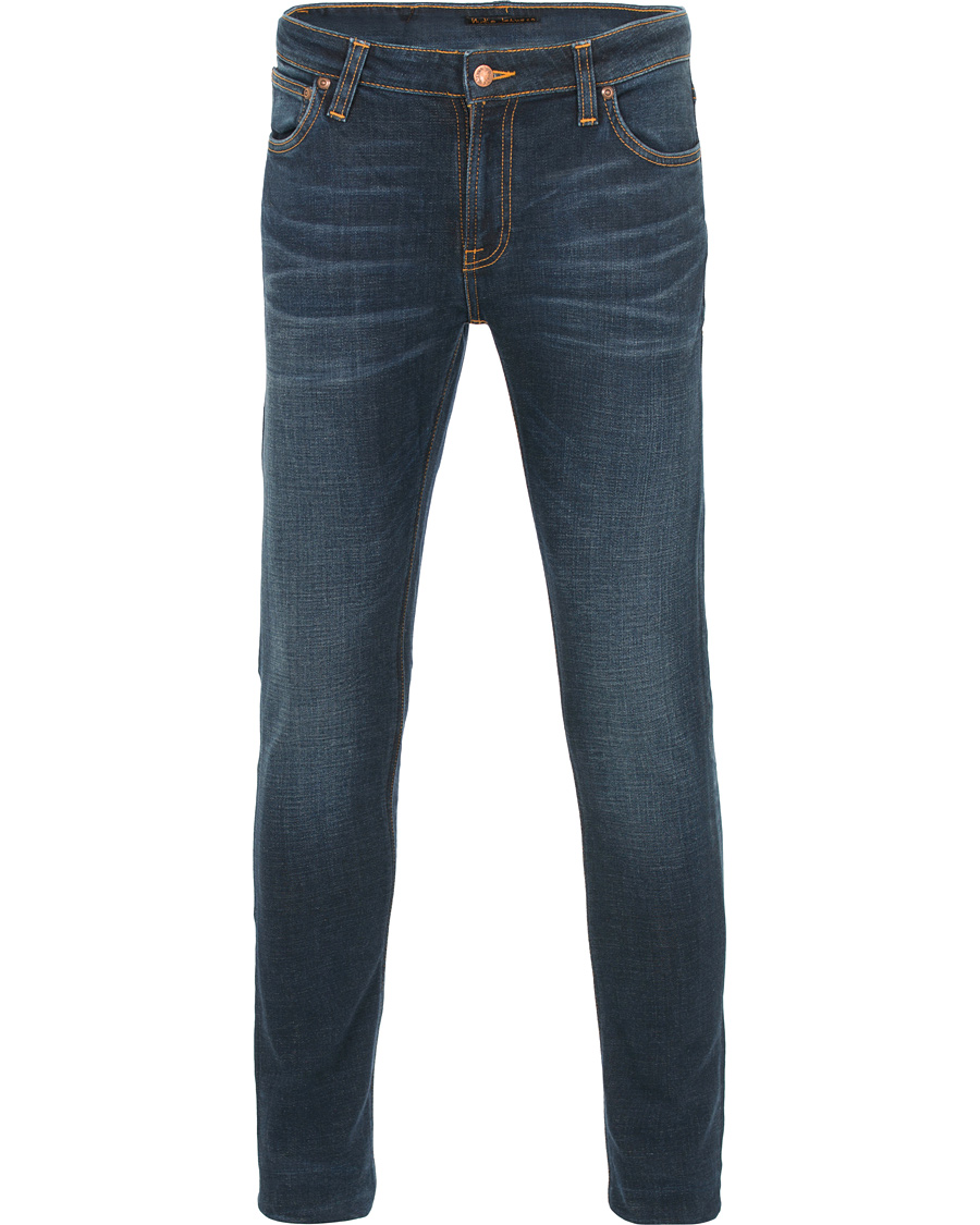 Herre | Jeans | Nudie Jeans | Skinny Lin Organic Slim Fit Stretch Jeans Dark Blue