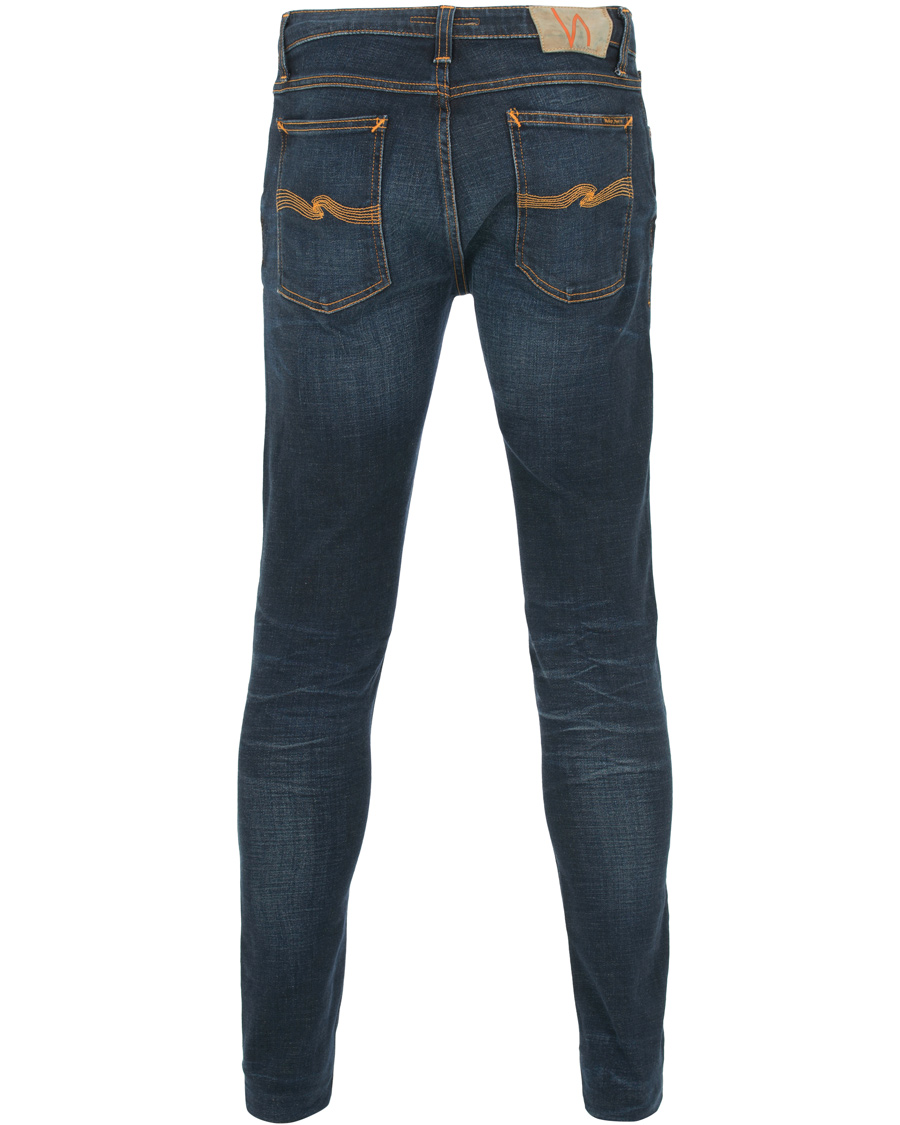 Herre | Jeans | Nudie Jeans | Skinny Lin Organic Slim Fit Stretch Jeans Dark Blue