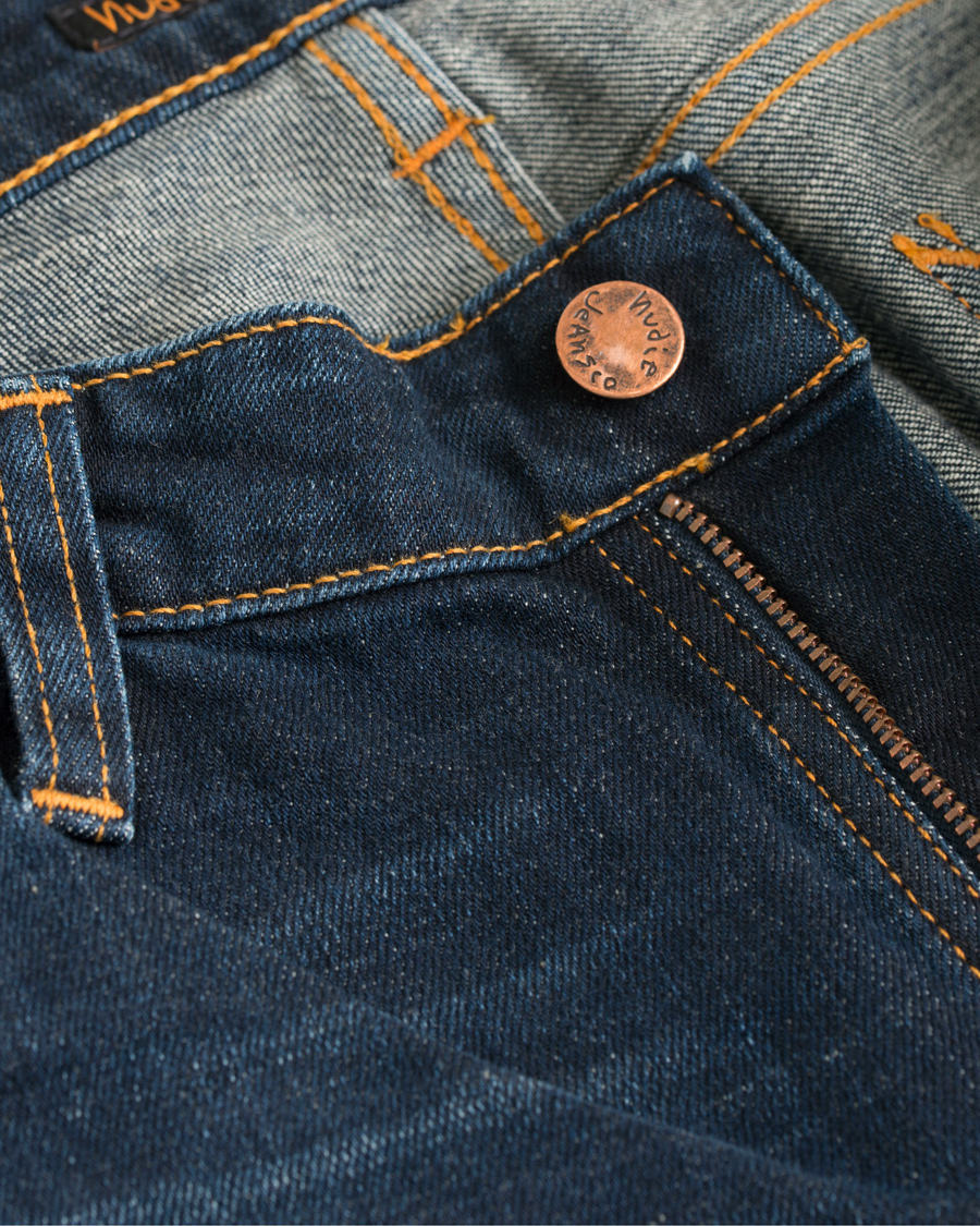 Herre | Jeans | Nudie Jeans | Skinny Lin Organic Slim Fit Stretch Jeans Dark Blue