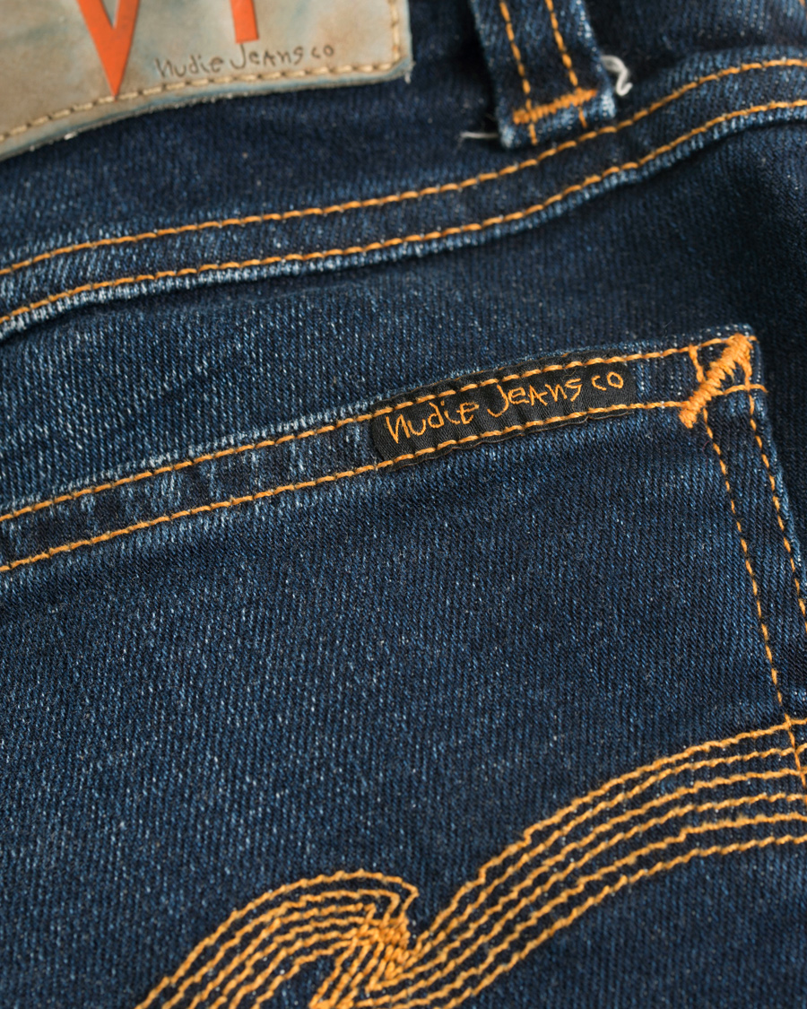 Herre | Jeans | Nudie Jeans | Skinny Lin Organic Slim Fit Stretch Jeans Dark Blue