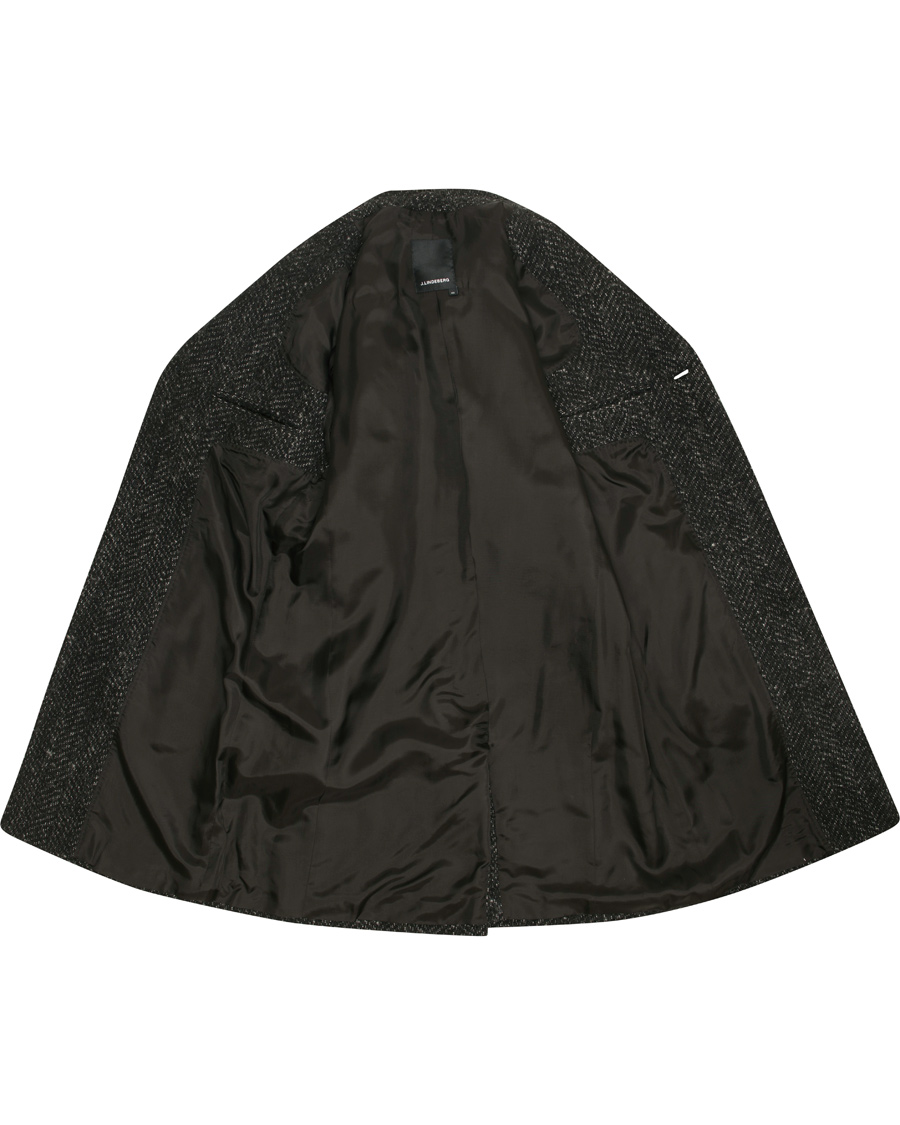 Herre | Jakker | J.Lindeberg | Wolger Rock Wool Herringbone Coat Black