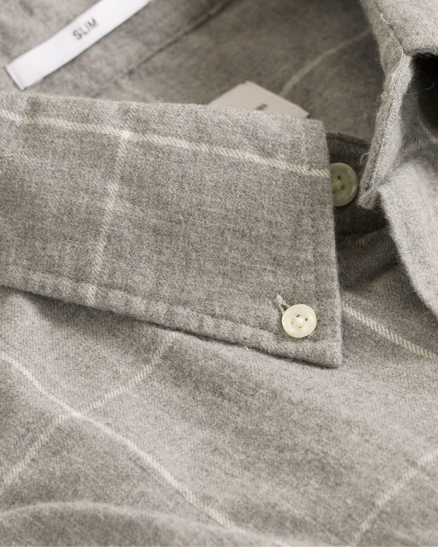 Herre | Skjorter | GANT Rugger | Windblown Flannel Check Slim Fit Shirt Grey Melange