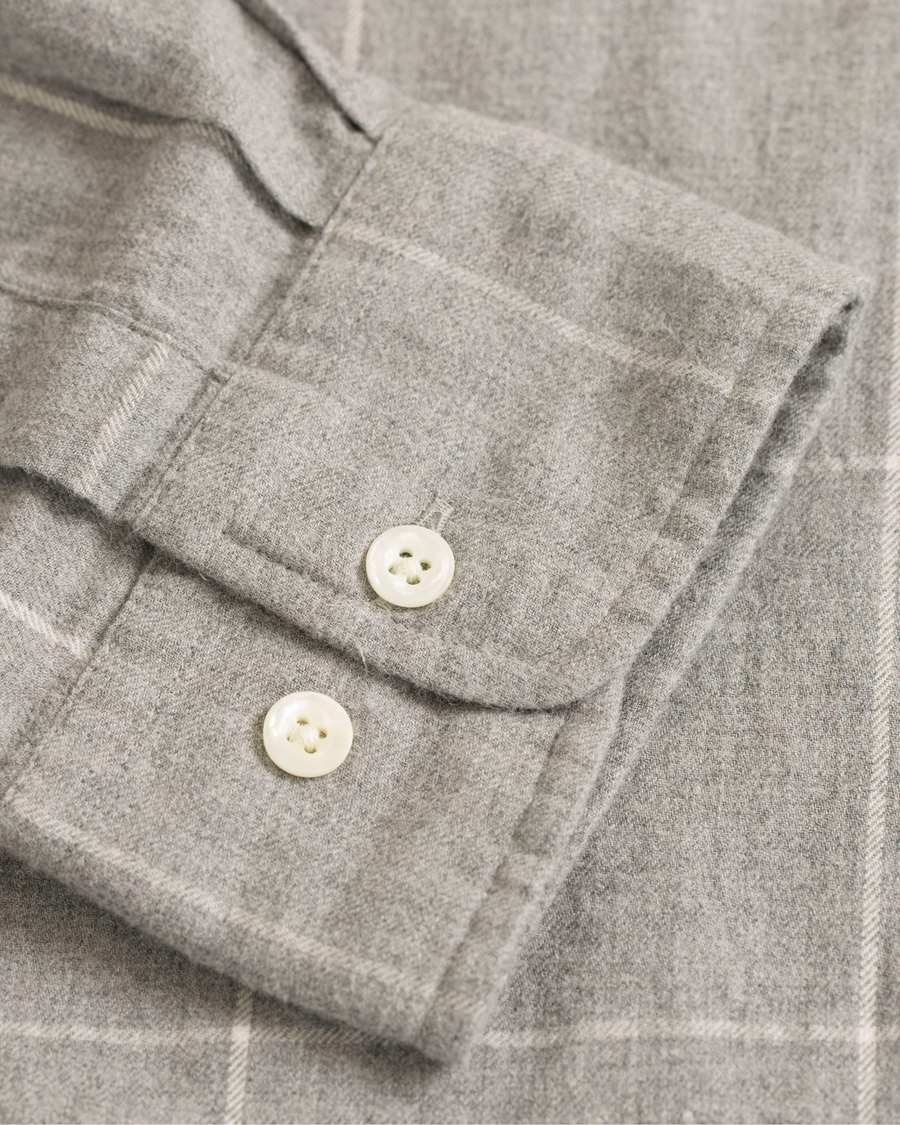 Herre | Skjorter | GANT Rugger | Windblown Flannel Check Slim Fit Shirt Grey Melange