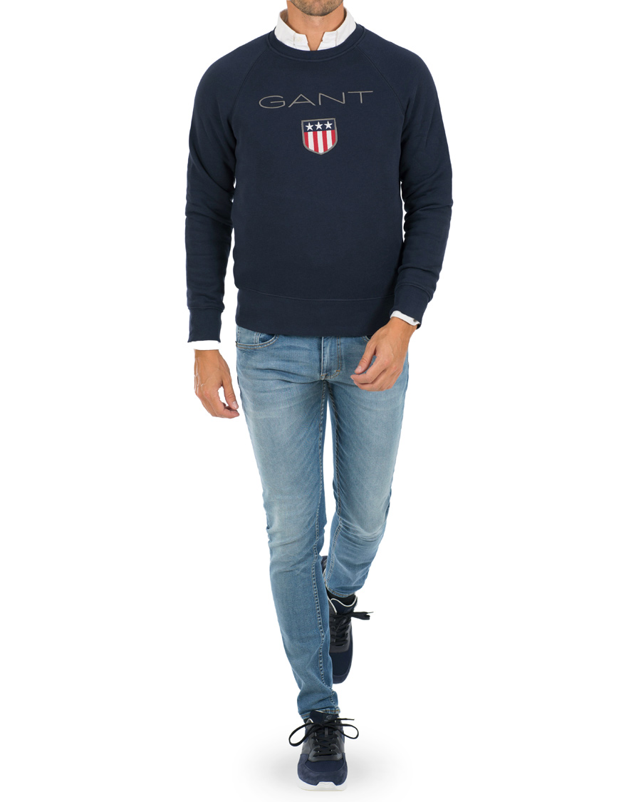 Herre | Trøjer | GANT | Shield Crew Neck Sweatshirt Evening Blue