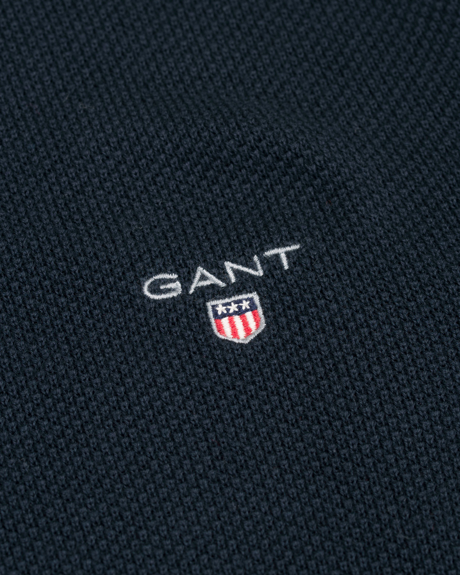Herre | Trøjer | GANT | Cotton Pique Crew Neck Evening Blue