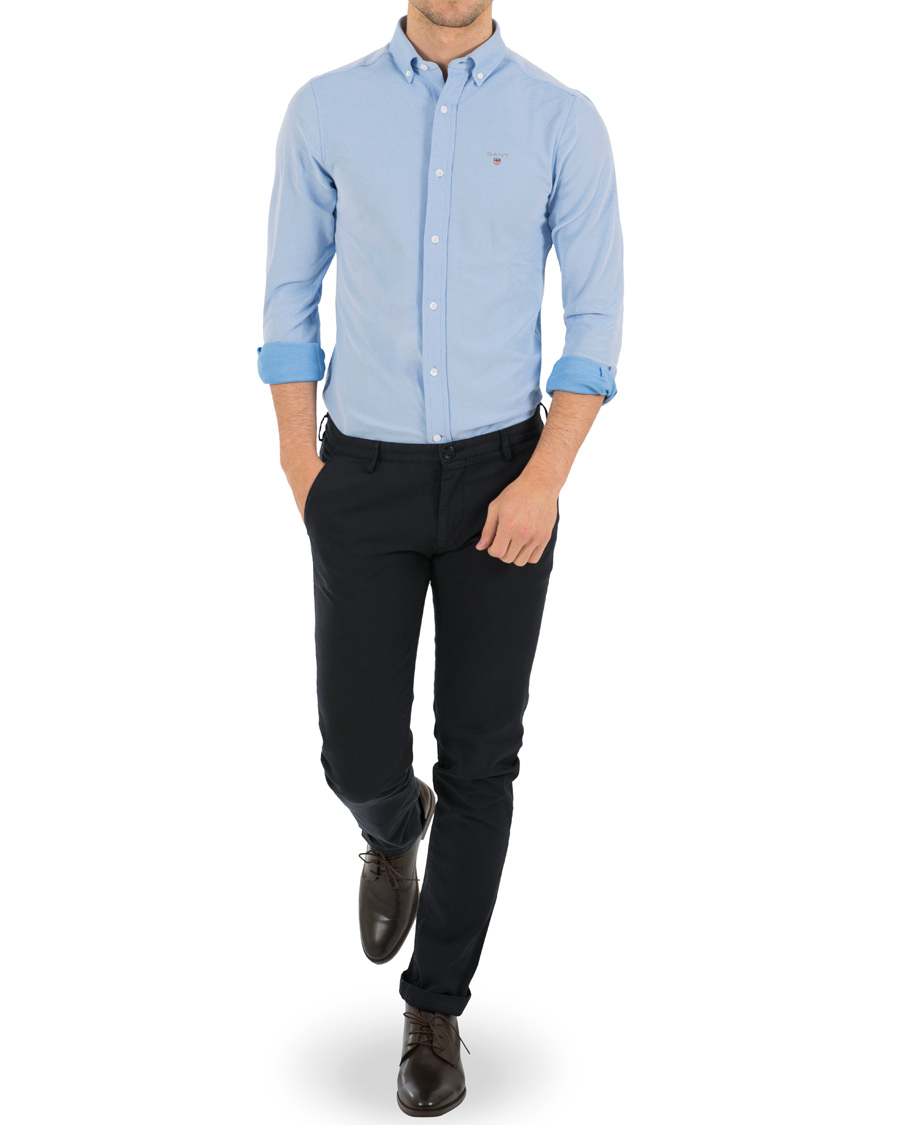 Herre | Skjorter | GANT | Slim Fit Tech Prep Pique Shirt Pallas Blue