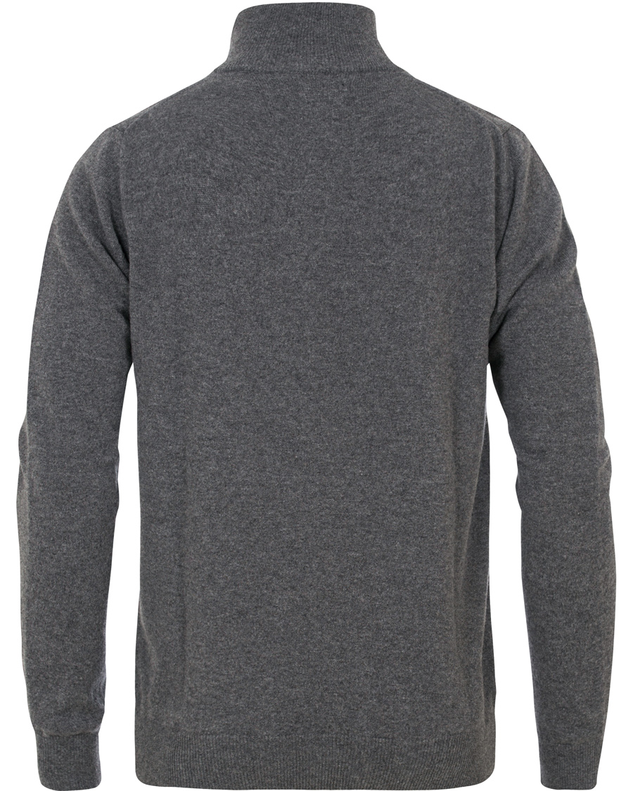 Herre | Trøjer | GANT | Super Fine Lambswool Half Zip Antracite Melange