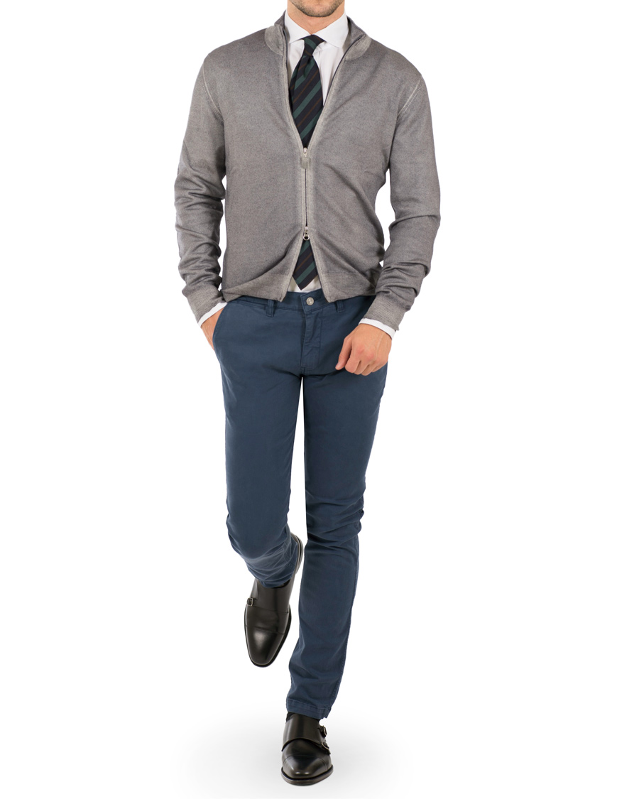 Herre | Trøjer | Gran Sasso | Merino Vintage Full Zip Light Grey