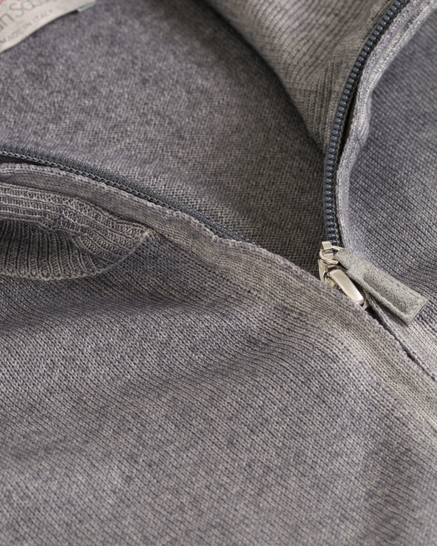 Herre | Trøjer | Gran Sasso | Merino Vintage Full Zip Light Grey