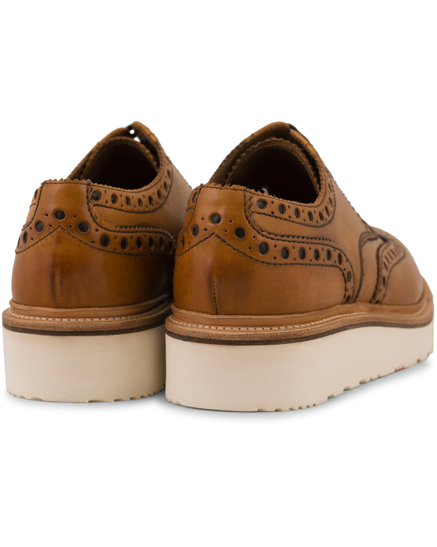 Herre | Grenson Archie Brogue Derby Wedge Sole Tan Calf | Grenson | Archie Brogue Derby Wedge Sole Tan Calf