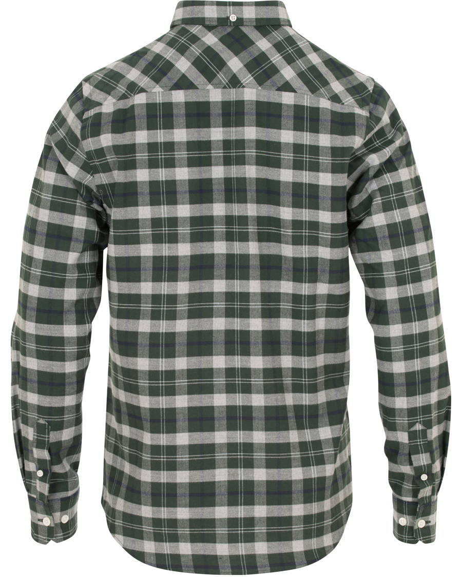 Herre | Skjorter | Norse Projects | Anton Flannel Check Shirt Moss Green/Charcoal