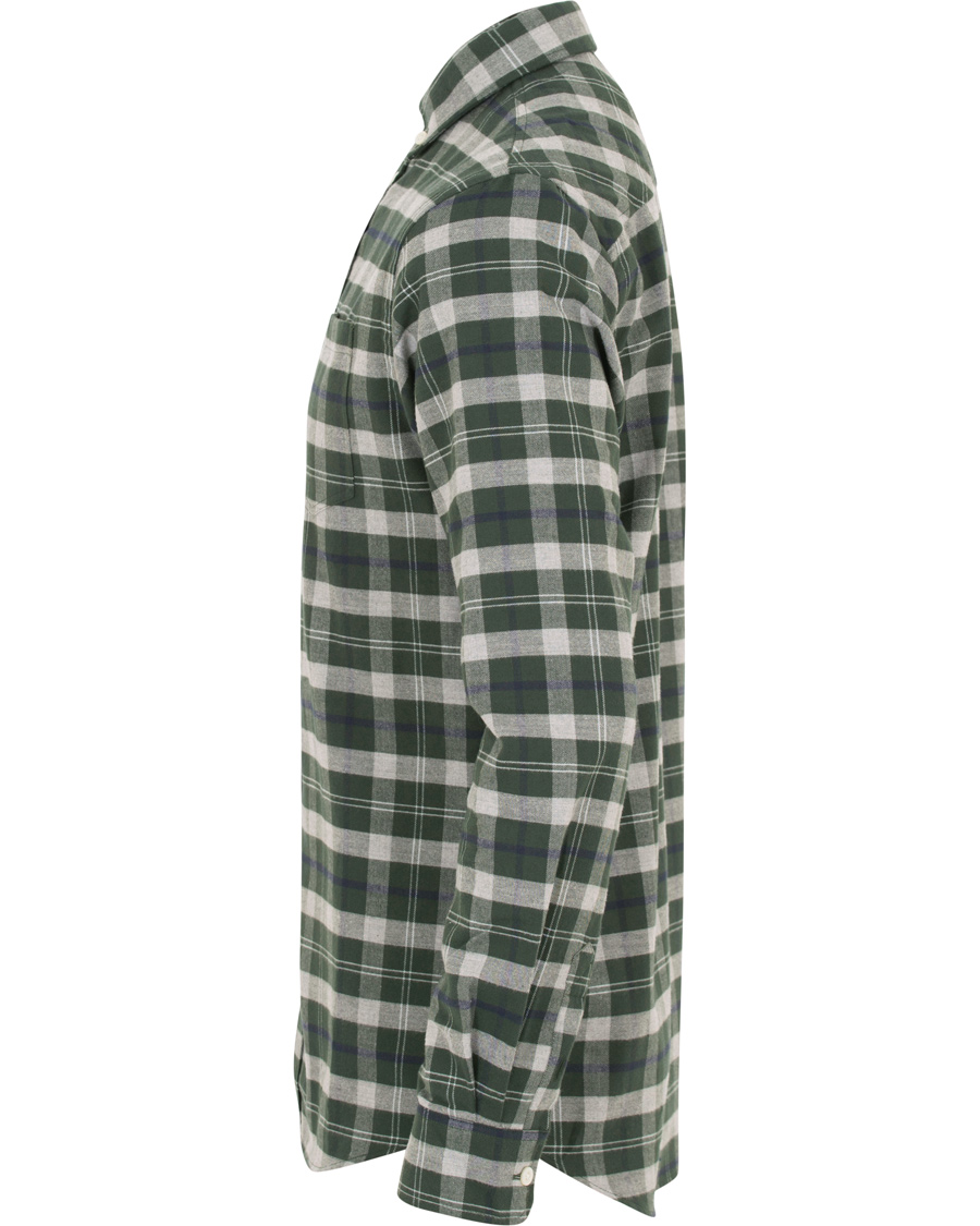 Herre | Skjorter | Norse Projects | Anton Flannel Check Shirt Moss Green/Charcoal