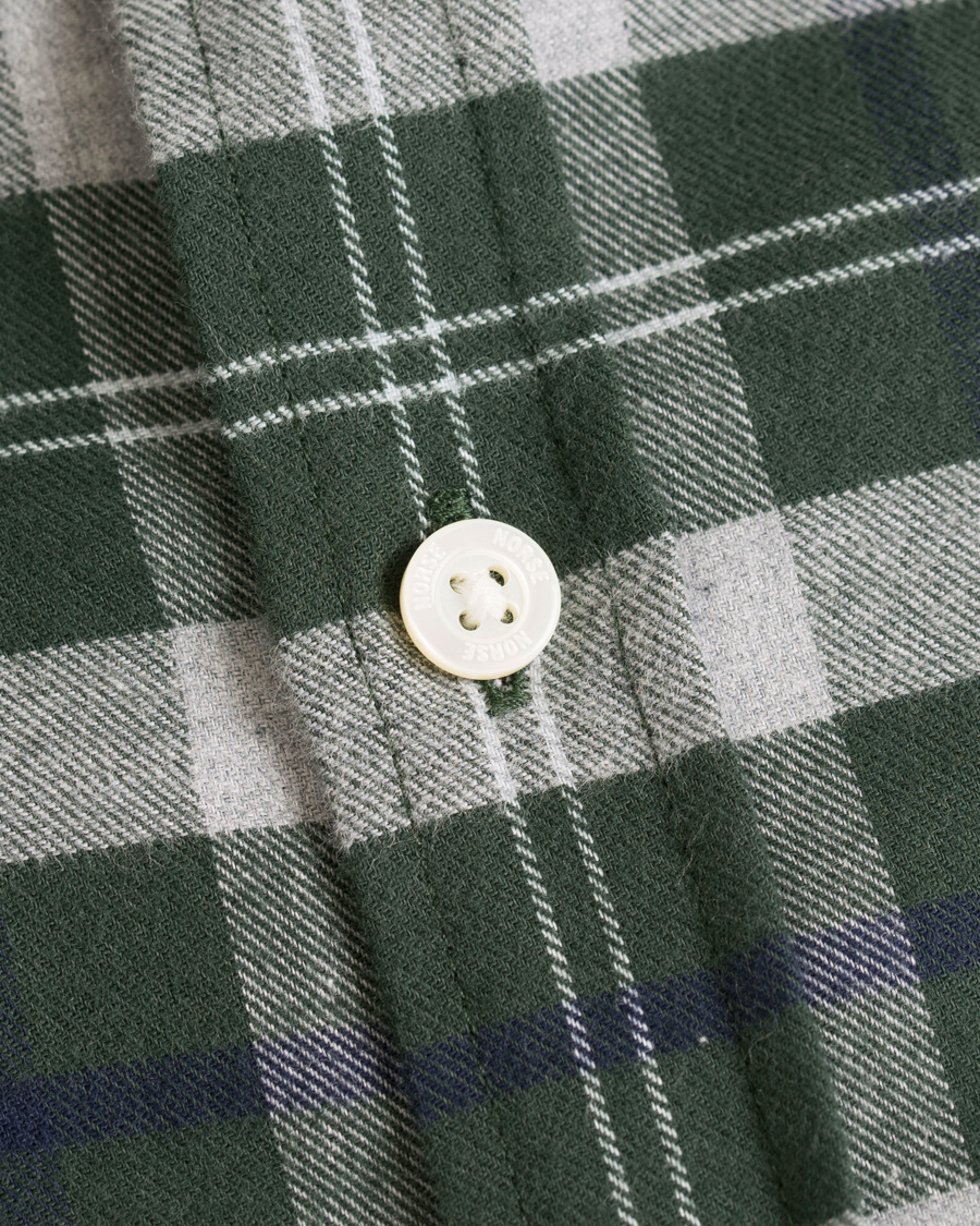 Herre | Skjorter | Norse Projects | Anton Flannel Check Shirt Moss Green/Charcoal