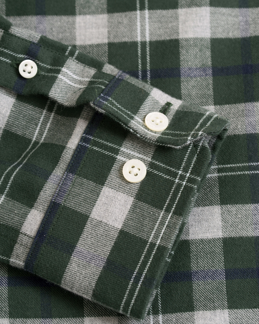 Herre | Skjorter | Norse Projects | Anton Flannel Check Shirt Moss Green/Charcoal