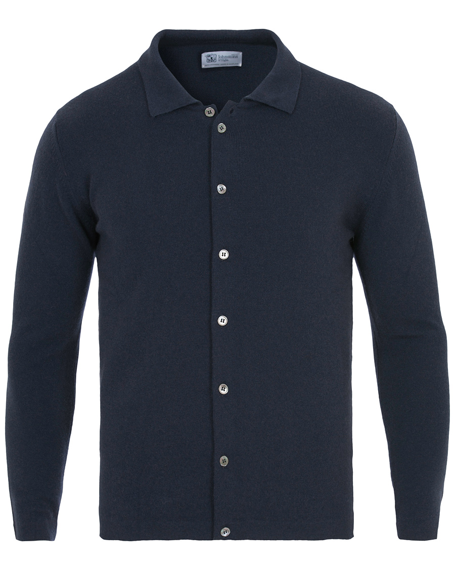Herre | Trøjer | Johnstons of Elgin | Cashmere Cardigan Navy