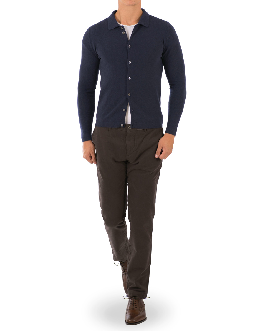 Herre | Trøjer | Johnstons of Elgin | Cashmere Cardigan Navy