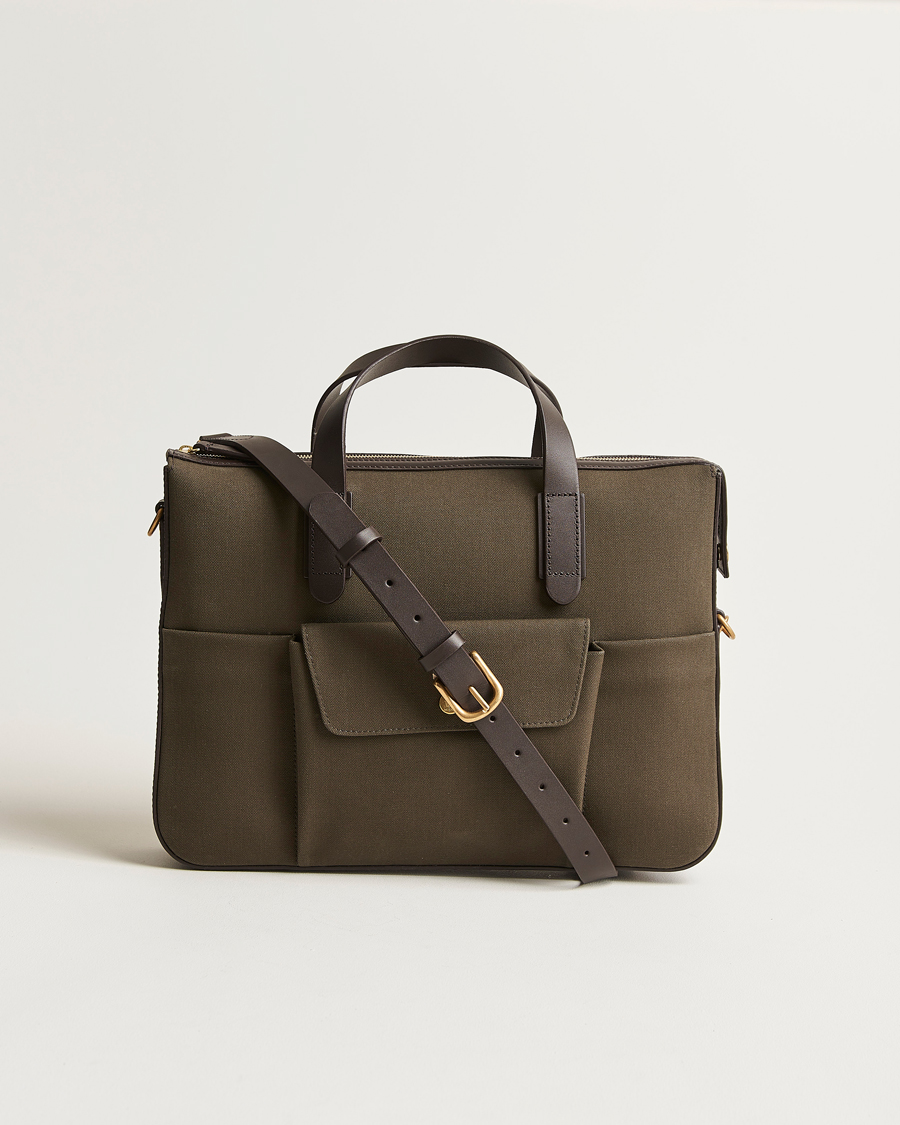 Herre |  | Mismo | M/S Canvas Briefcase Army/Dark Brown