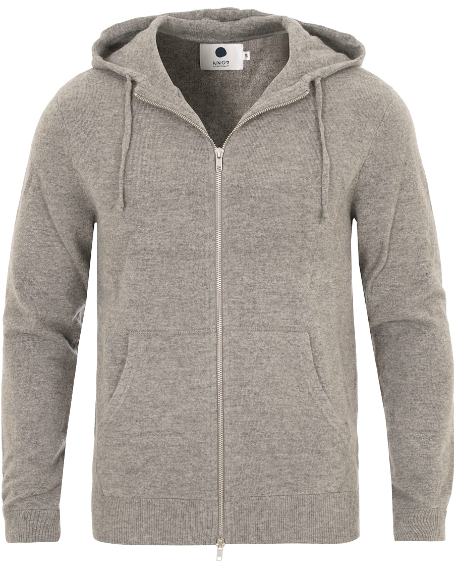 Herre | Trøjer | NN07 | Wool Full Zip Hoodie Light Grey