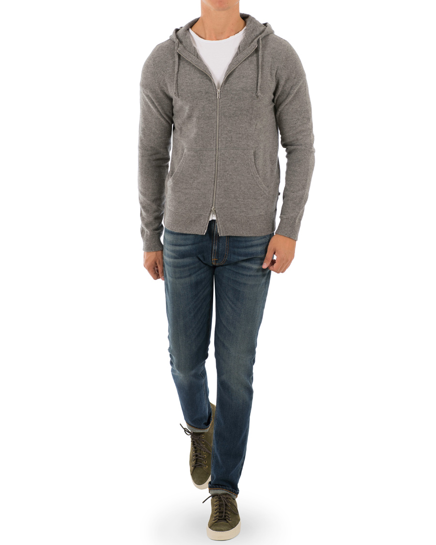 Herre | Trøjer | NN07 | Wool Full Zip Hoodie Light Grey