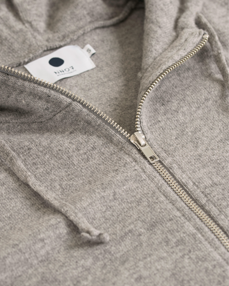 Herre | Trøjer | NN07 | Wool Full Zip Hoodie Light Grey
