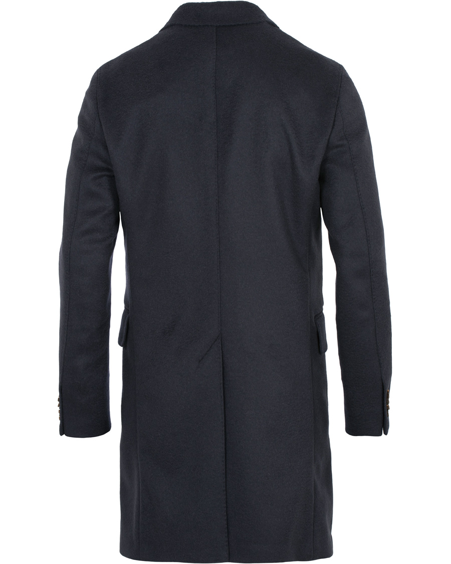 Herre | Jakker | Oscar Jacobson | Saul Delux Double Breasted Camelhair Coat Navy