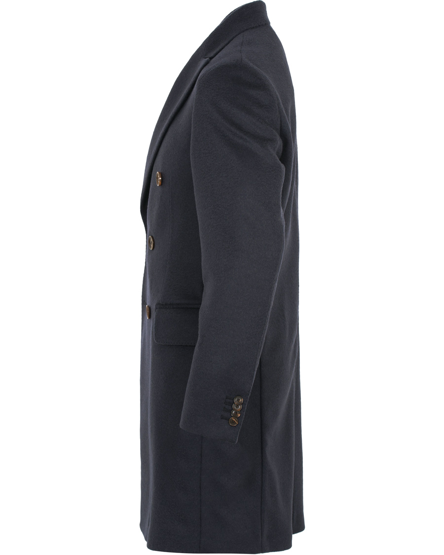 Herre | Jakker | Oscar Jacobson | Saul Delux Double Breasted Camelhair Coat Navy