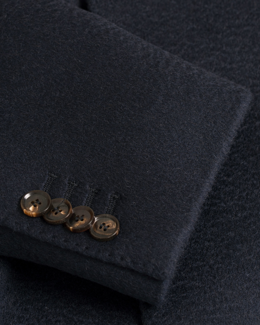 Herre | Jakker | Oscar Jacobson | Saul Delux Double Breasted Camelhair Coat Navy