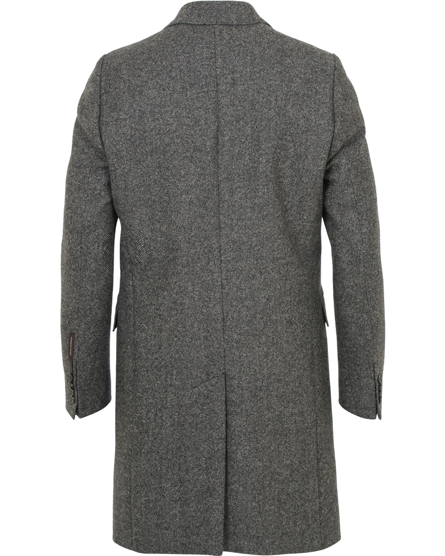 Herre | Jakker | Oscar Jacobson | Savile Row Herringbone Wool Coat Grey
