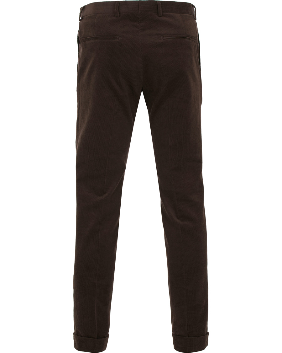 Herre | Bukser | Oscar Jacobson | Dean Turn Up Corduroy Trousers Dark Brown