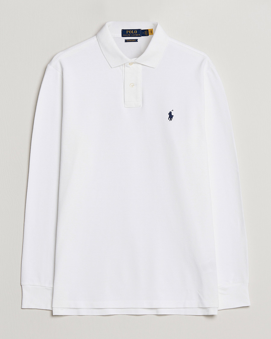 Herre | Polotrøjer | Polo Ralph Lauren | Custom Slim Fit Long Sleeve Polo White