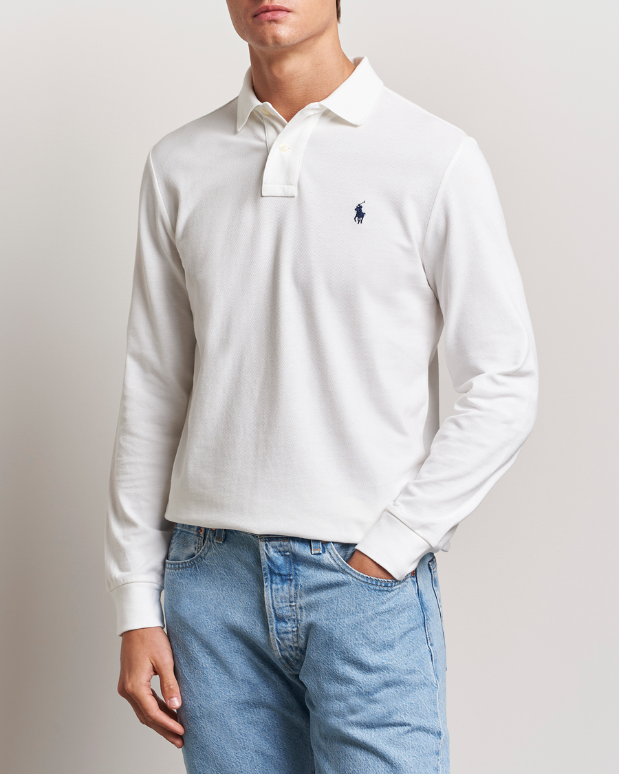 Herre | Polotrøjer | Polo Ralph Lauren | Custom Slim Fit Long Sleeve Polo White