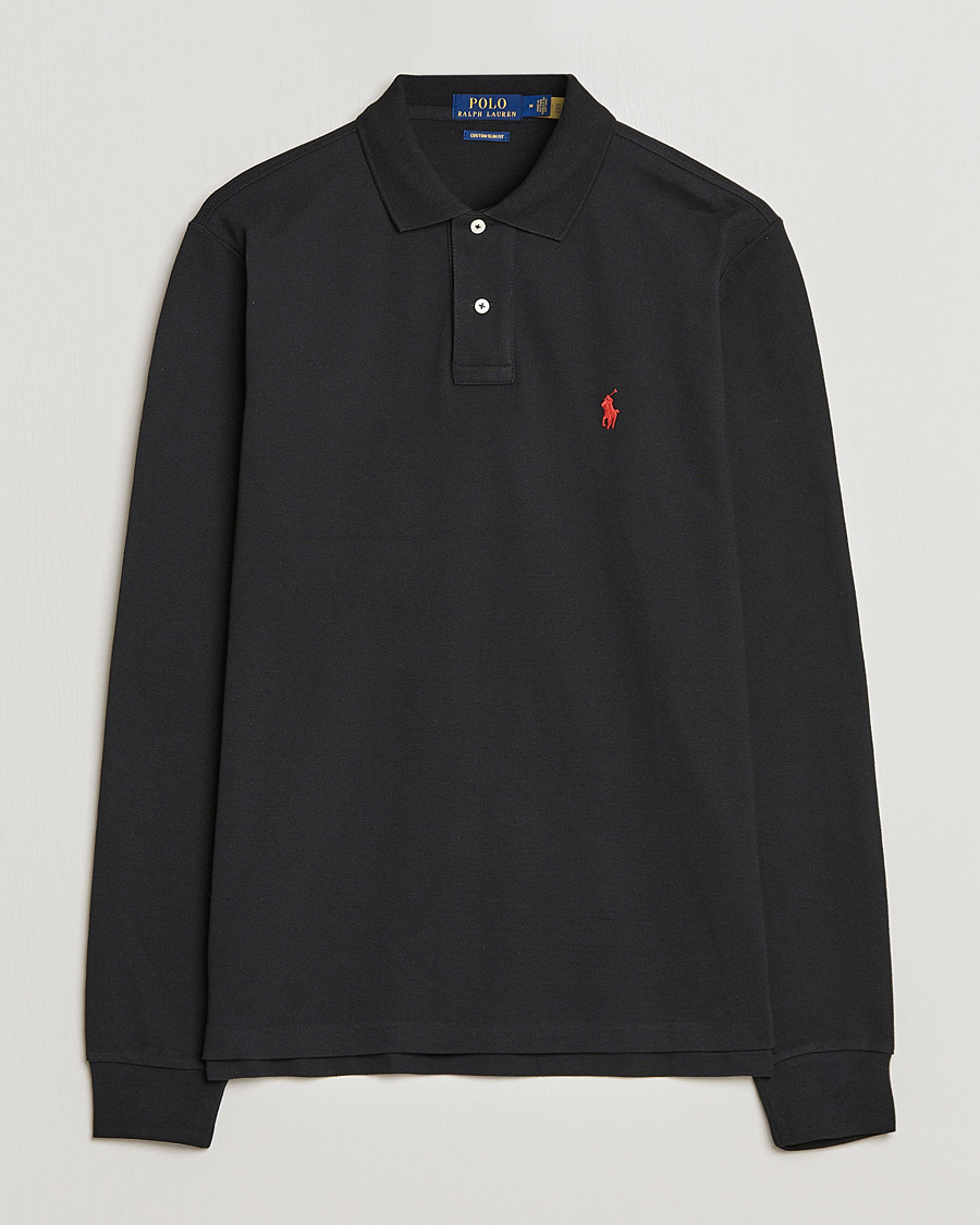 Herre | Langærmet Polo | Polo Ralph Lauren | Custom Slim Fit Long Sleeve Polo Polo Black