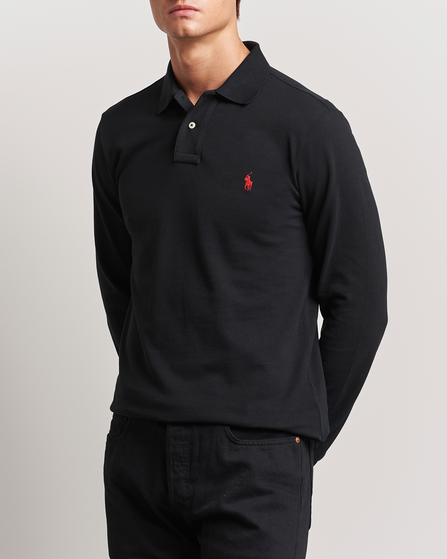 Herre | Langærmede polotrøjer | Polo Ralph Lauren | Custom Slim Fit Long Sleeve Polo Polo Black