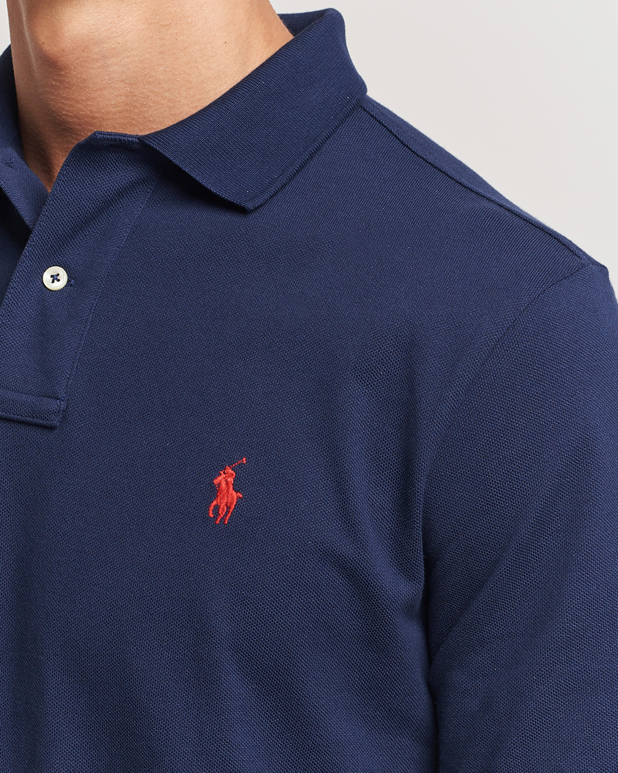 Herre | Polotrøjer | Polo Ralph Lauren | Custom Slim Fit Long Sleeve Polo Newport Navy