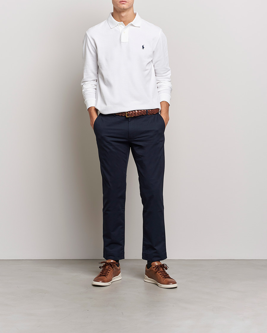 Herre | Polotrøjer | Polo Ralph Lauren | Slim Fit Long Sleeve Polo White