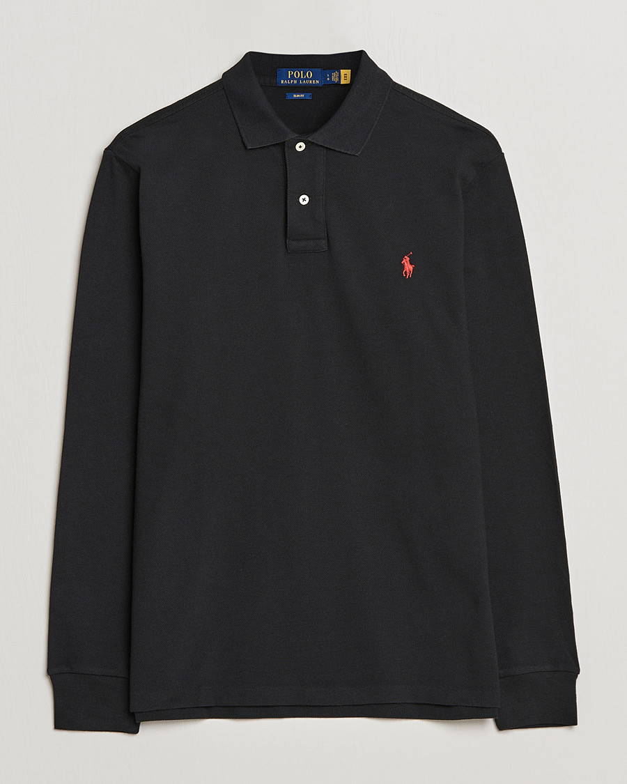 Herre | Polotrøjer | Polo Ralph Lauren | Slim Fit Long Sleeve Polo Polo Black