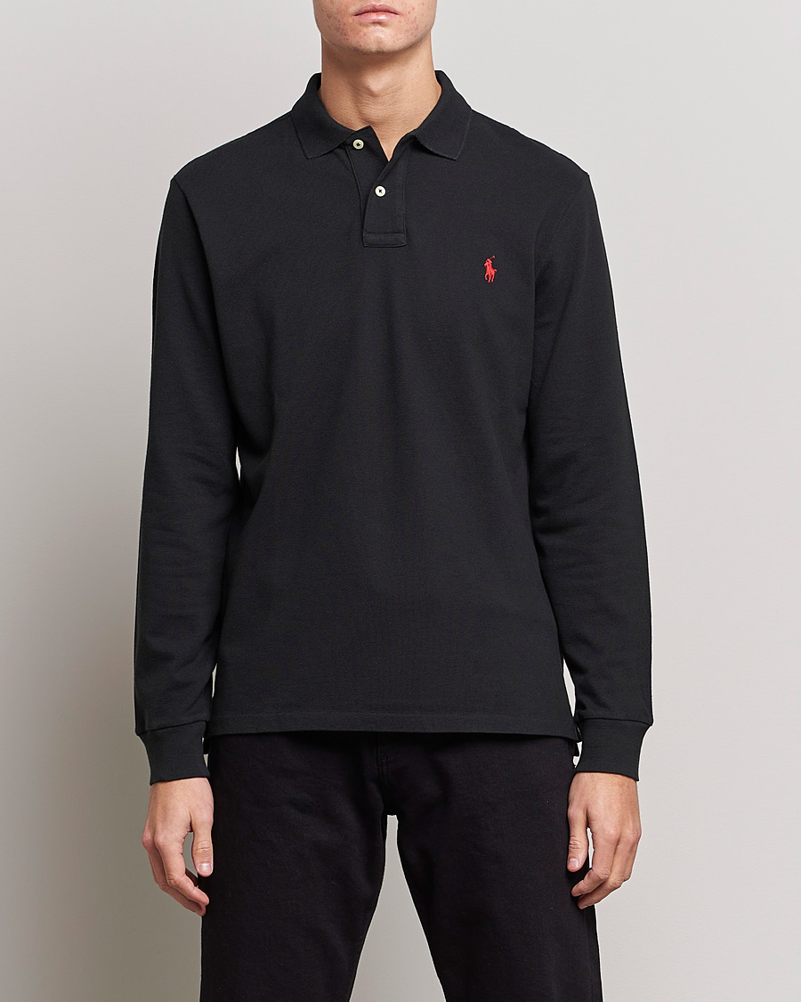 Herre | Langærmede polotrøjer | Polo Ralph Lauren | Slim Fit Long Sleeve Polo Polo Black