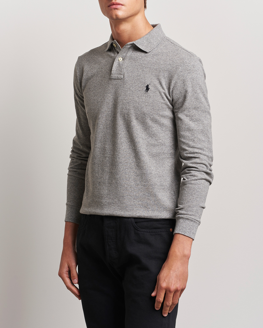 Herr | Långärmade pikéer | Polo Ralph Lauren | Slim Fit Long Sleeve Polo Canterbury Heather