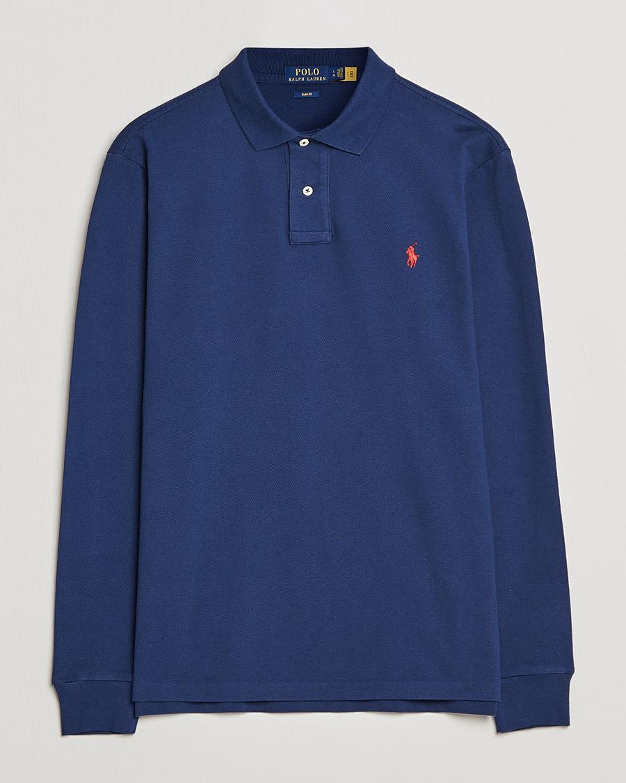 Herre | Polotrøjer | Polo Ralph Lauren | Slim Fit Long Sleeve Polo Newport Navy